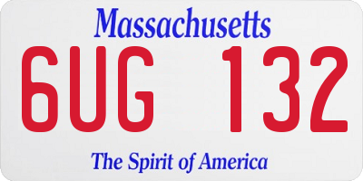 MA license plate 6UG132