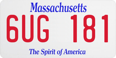 MA license plate 6UG181