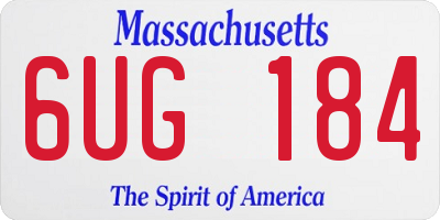 MA license plate 6UG184