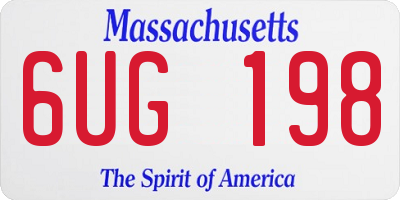 MA license plate 6UG198