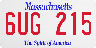 MA license plate 6UG215