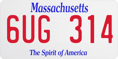 MA license plate 6UG314