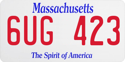 MA license plate 6UG423