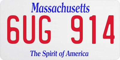MA license plate 6UG914