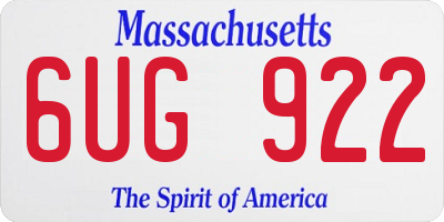 MA license plate 6UG922