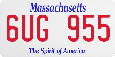 MA license plate 6UG955