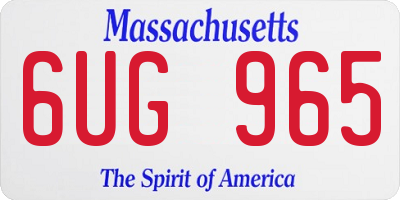 MA license plate 6UG965