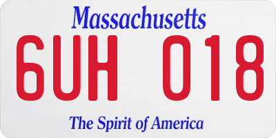 MA license plate 6UH018