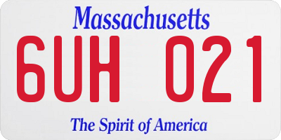 MA license plate 6UH021