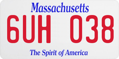 MA license plate 6UH038