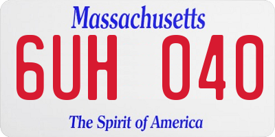 MA license plate 6UH040