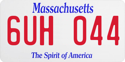 MA license plate 6UH044