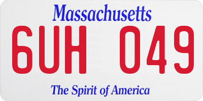 MA license plate 6UH049