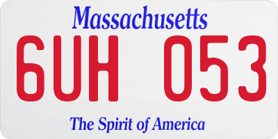 MA license plate 6UH053