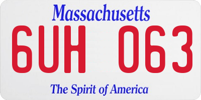 MA license plate 6UH063