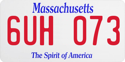 MA license plate 6UH073