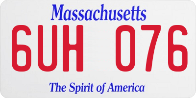 MA license plate 6UH076