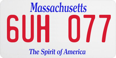 MA license plate 6UH077