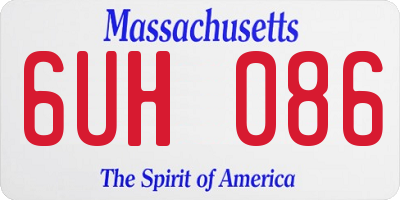 MA license plate 6UH086
