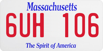 MA license plate 6UH106