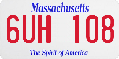 MA license plate 6UH108