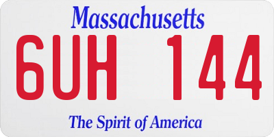 MA license plate 6UH144