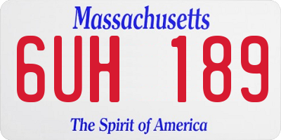 MA license plate 6UH189