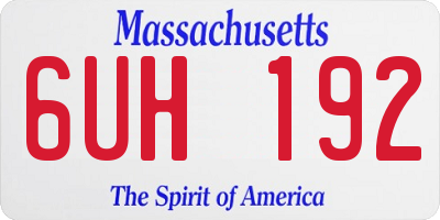 MA license plate 6UH192