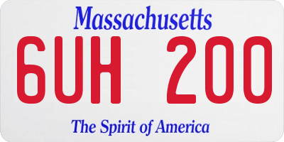 MA license plate 6UH200