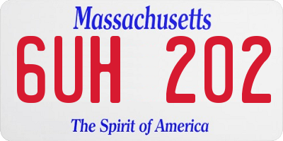 MA license plate 6UH202