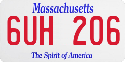 MA license plate 6UH206
