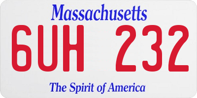 MA license plate 6UH232