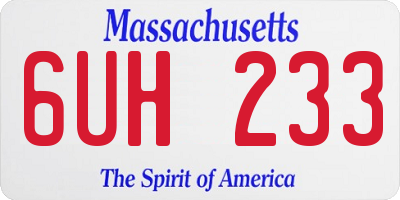 MA license plate 6UH233