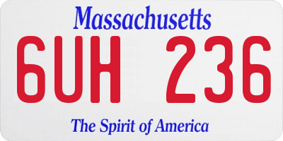 MA license plate 6UH236