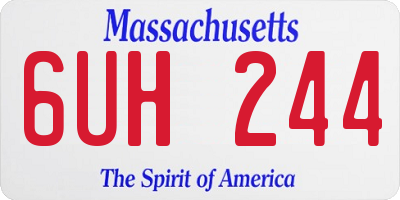 MA license plate 6UH244