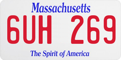 MA license plate 6UH269