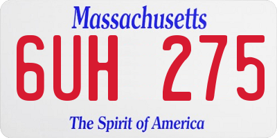 MA license plate 6UH275