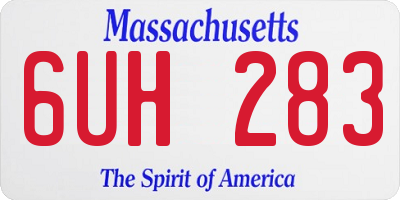 MA license plate 6UH283