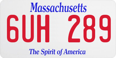 MA license plate 6UH289