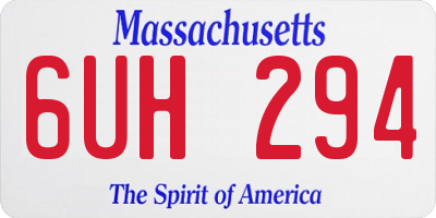 MA license plate 6UH294