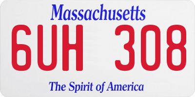 MA license plate 6UH308