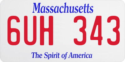 MA license plate 6UH343