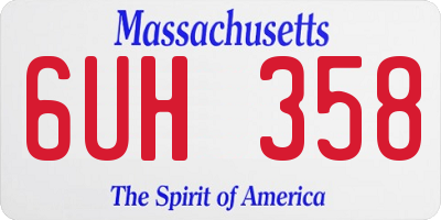 MA license plate 6UH358