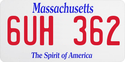 MA license plate 6UH362