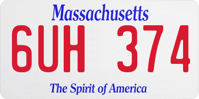 MA license plate 6UH374
