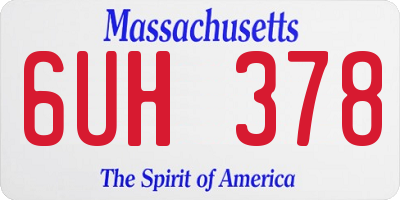 MA license plate 6UH378