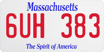 MA license plate 6UH383