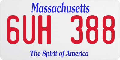 MA license plate 6UH388