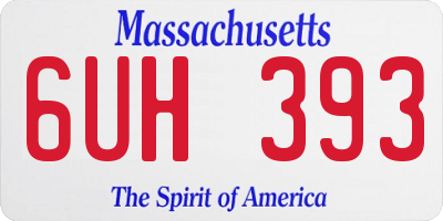 MA license plate 6UH393