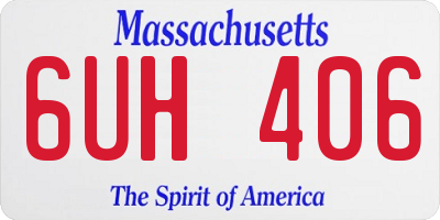 MA license plate 6UH406